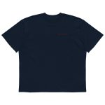Unisex organic oversized high neck t-shirt – Image 2
