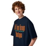 Unisex organic oversized high neck t-shirt – Image 5